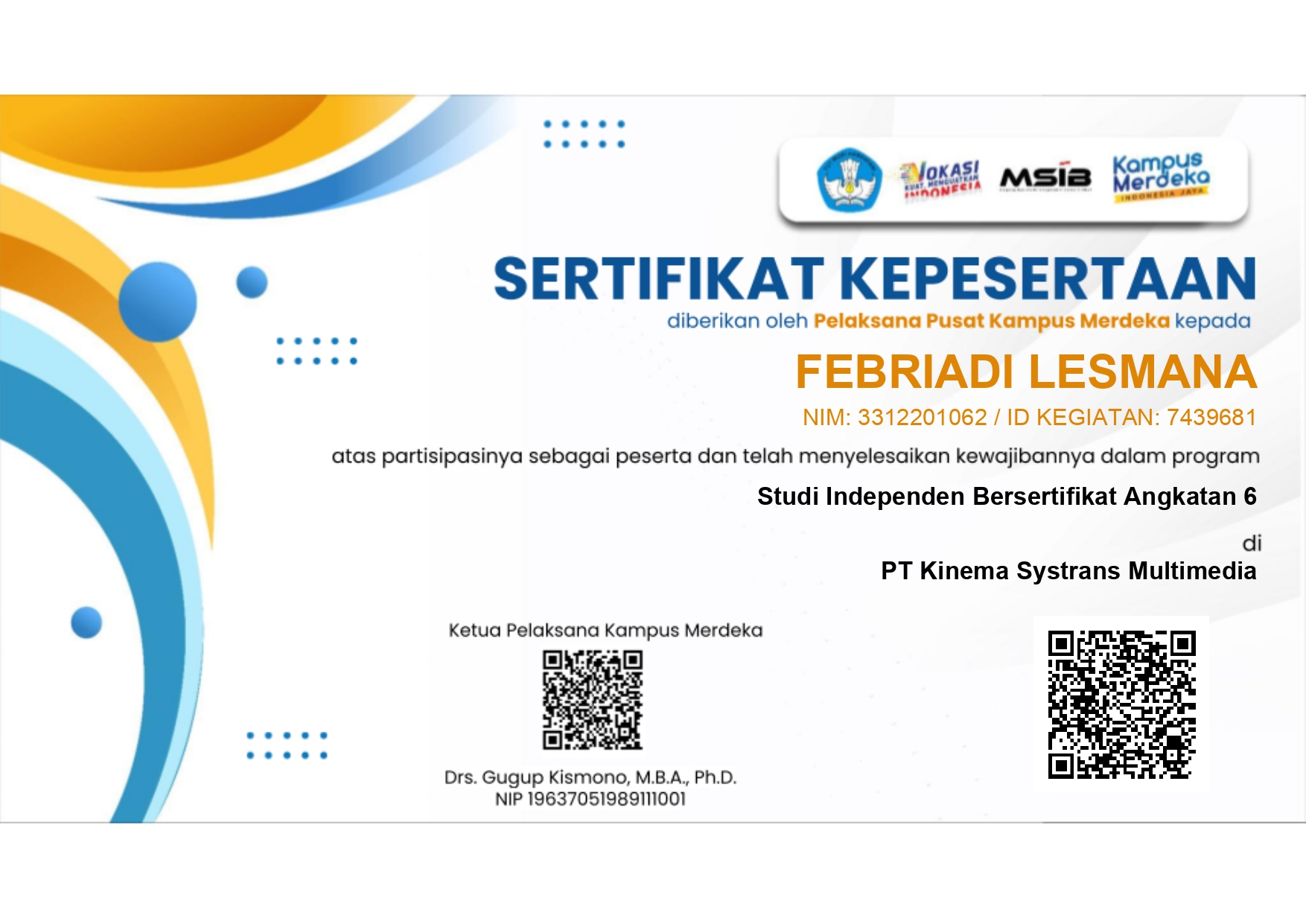 Certificate of Achievement